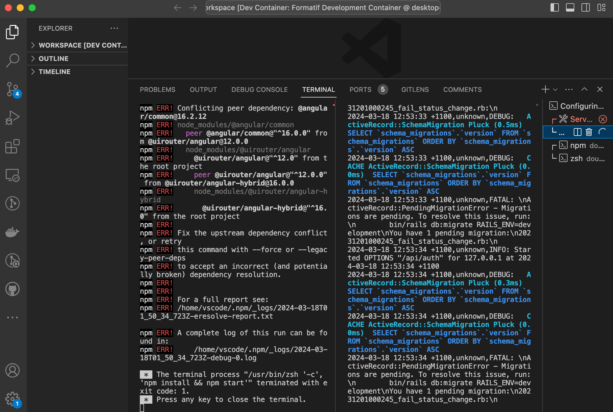 Backend migration error